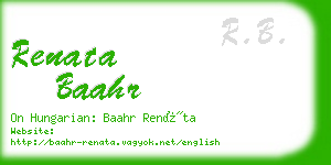 renata baahr business card